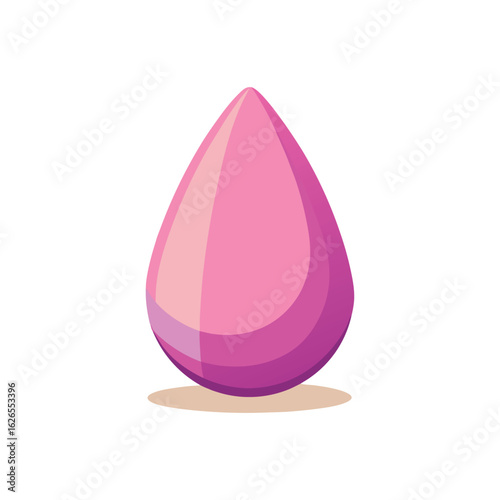 A clean vector illustration of a beauty blender makeup sponge, commonly used for foundation blending, contouring, and flawless makeup application, isolated on a plain white background

