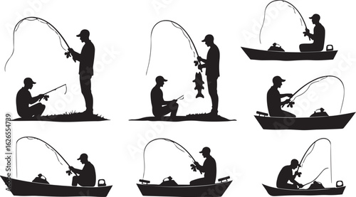 Silhouettes of Anglers: Fishing Moments on the Water

Fishermen at Work: A Day on the Lake in Silhouette

Black and White Fishing Boat Silhouettes Collection