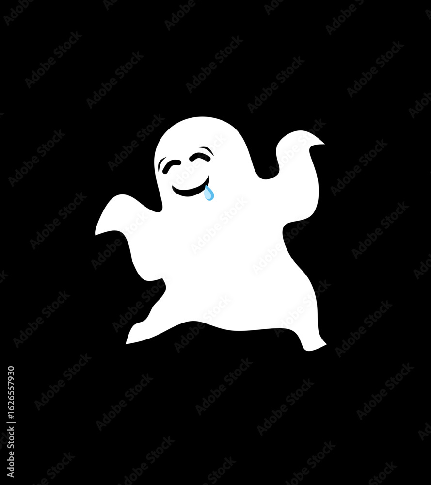 Obraz premium ghost sticker emoticon illustration vector 