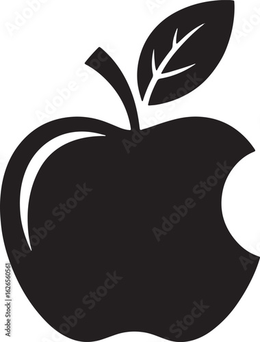 apple silhouette with a bite silhouette art illustration design stock photos royalty free image premium quality