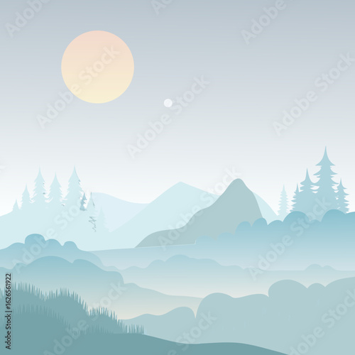 landscape with mountains