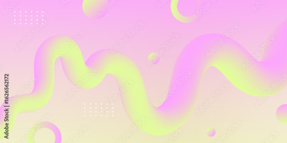 Fototapeta premium Pastel yellow and pink gradient fluid abstract 3D background