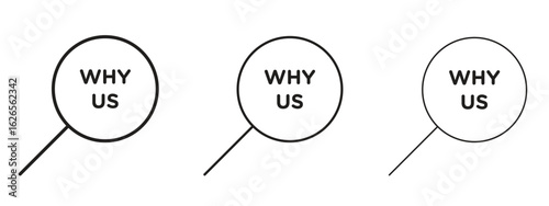 Why us icon linear style sign for mobile concept and web design.