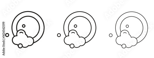Washing dishes icon linear style sign for mobile concept and web design.