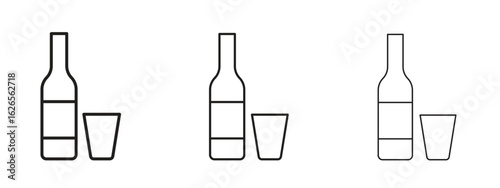 Vodka icon linear style sign for mobile concept and web design.