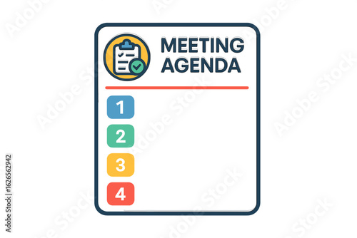 Meeting agenda template with checklist and colorful bullets meeting agenda template