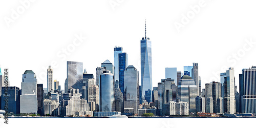 Fototapeta Naklejka Na Ścianę i Meble -  New York City skyscrapers urban panorama isolated on a transparent background