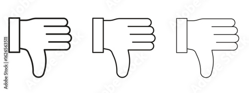 Thumb down icon linear style sign for mobile concept and web design.