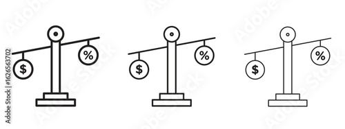 Taxes icon linear style sign for mobile concept and web design.