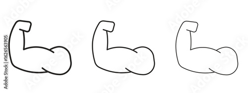 Strong arm icon linear style sign for mobile concept and web design.