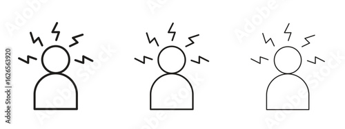Stress icon linear style sign for mobile concept and web design.