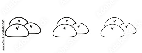 Steamed bread icon linear style sign for mobile concept and web design.