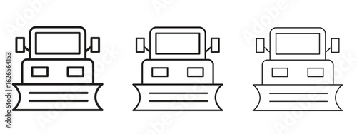 Snowplow icon linear style sign for mobile concept and web design.
