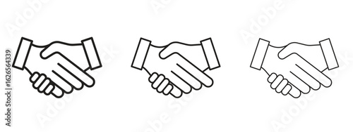 Shake hands icon linear style sign for mobile concept and web design.