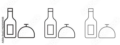 Room service icon linear style sign for mobile concept and web design.