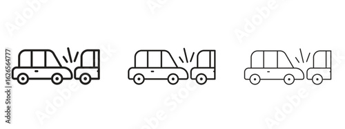 Rear end collision icon linear style sign for mobile concept and web design.