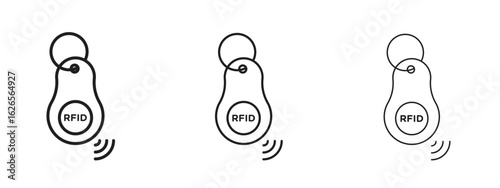 RFID key tag icon linear style sign for mobile concept and web design.