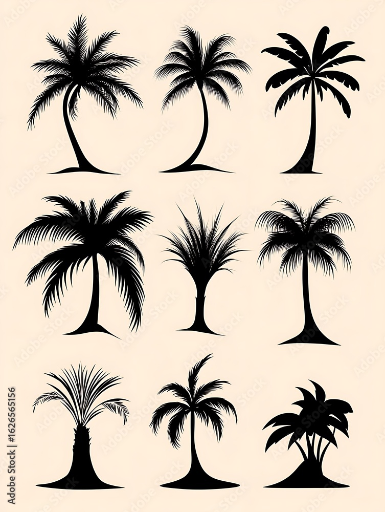 Fototapeta premium 棕櫚のシルエット集