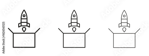 Product release icon linear style sign for mobile concept and web design.