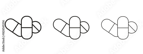 Pills icon linear style sign for mobile concept and web design.