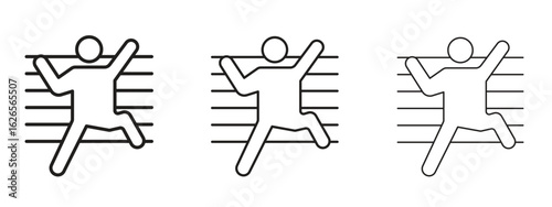 People Climbing icon linear style sign for mobile concept and web design.