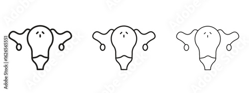 Pelvic inflammatory disease icon linear style sign for mobile concept and web design.
