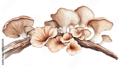 朽ち木の菌糸画