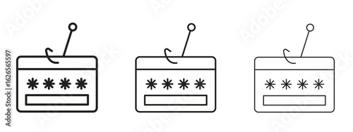 Password phishing icon linear style sign for mobile concept and web design.