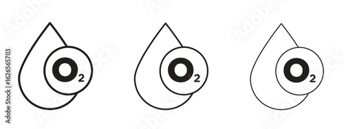 Oxygen O2 icon linear style sign for mobile concept and web design.
