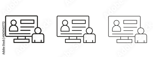 Online course icon linear style sign for mobile concept and web design.