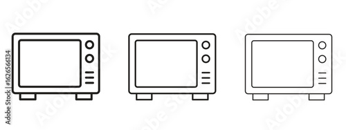 Microwave icon linear style sign for mobile concept and web design.