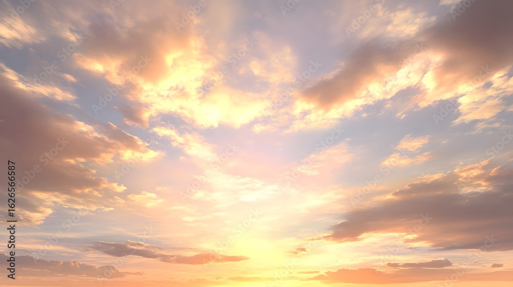 Fototapeta premium Colorful sunset sky filled with clouds.