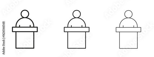 Lecture icon linear style sign for mobile concept and web design.