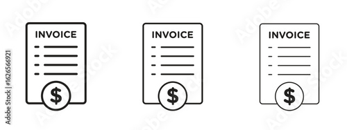 Invoice icon linear style sign for mobile concept and web design.