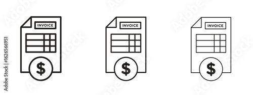 Invoice icon linear style sign for mobile concept and web design.