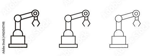 Industrial robot icon linear style sign for mobile concept and web design.