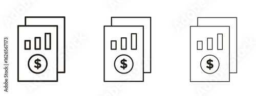 Income statement icon linear style sign for mobile concept and web design.