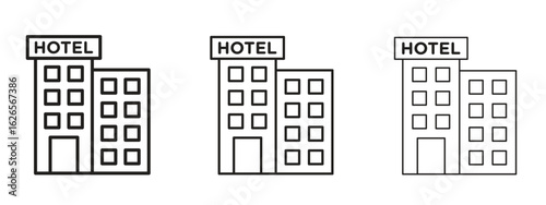 hotel icon linear style sign for mobile concept and web design.