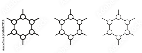 Graphene icon linear style sign for mobile concept and web design.