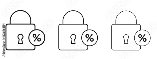 Fixed rate mortgage icon linear style sign for mobile concept and web design.