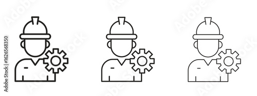 Engineer icon linear style sign for mobile concept and web design.