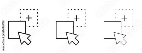 Drag and drop icon linear style sign for mobile concept and web design.