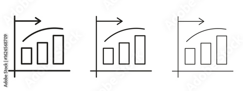 Diminishing returns icon linear style sign for mobile concept and web design.