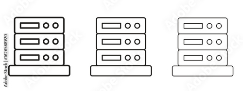 Data center icon linear style sign for mobile concept and web design.
