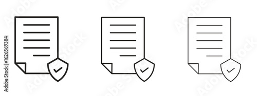 Contract coverage icon linear style sign for mobile concept and web design.