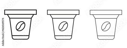 Coffee capsule icon linear style sign for mobile concept and web design.