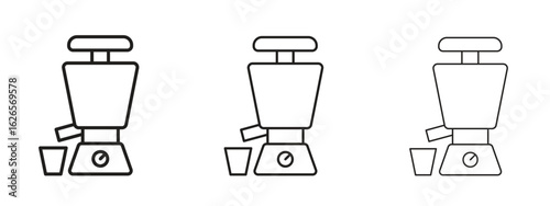 Cold pressed juicer icon linear style sign for mobile concept and web design.