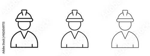 Civil Engineer icon linear style sign for mobile concept and web design.