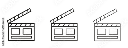 Cinema flapper icon linear style sign for mobile concept and web design.