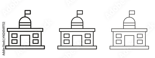 City hall icon linear style sign for mobile concept and web design.